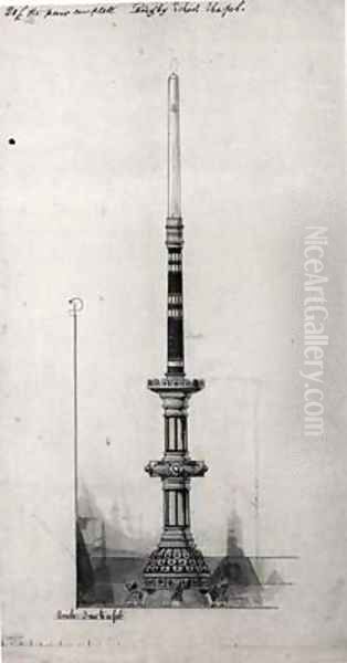 Design for a Candlestick, Rugby School Chapel Oil Painting by William Butterfield