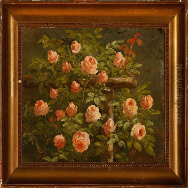 Pink Roses Oil Painting by Anthonie, Anthonore Christensen