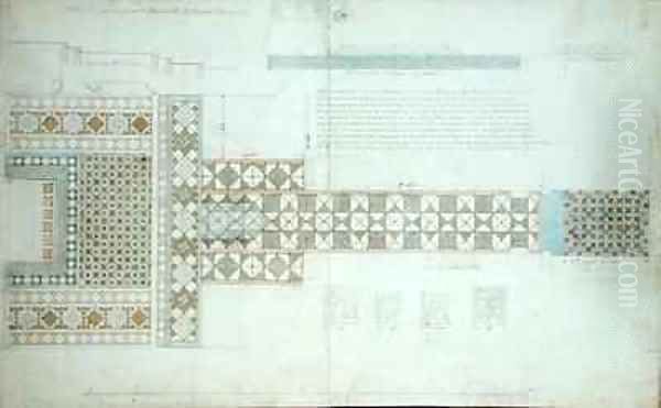 Design for a Pavement, Balliol College Chapel, Oxford Oil Painting by William Butterfield