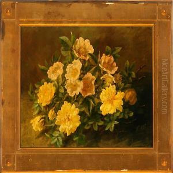 Yellow Roses Oil Painting by Anthonie, Anthonore Christensen