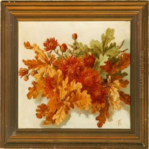 Autumn Leaves And Flowers Oil Painting by Anthonie, Anthonore Christensen