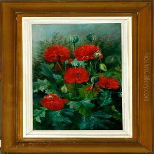 Red Poppies Oil Painting by Anthonie, Anthonore Christensen