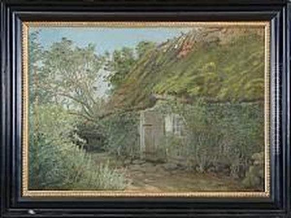 A Small House Oil Painting by Anthonie, Anthonore Christensen