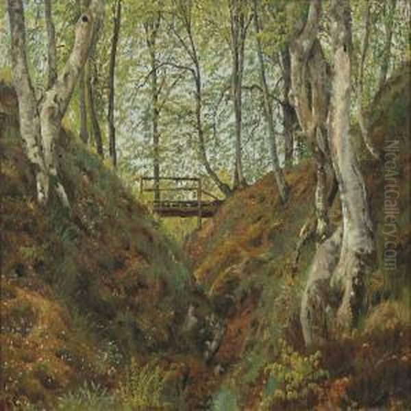 Forest Scenery Oil Painting by Godfred B.W. Christensen