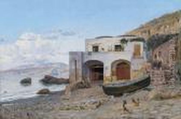 Capri Oil Painting by Godfred B.W. Christensen