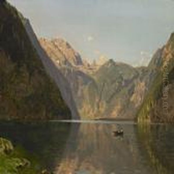 Scenery From Konigsee Oil Painting by Godfred B.W. Christensen