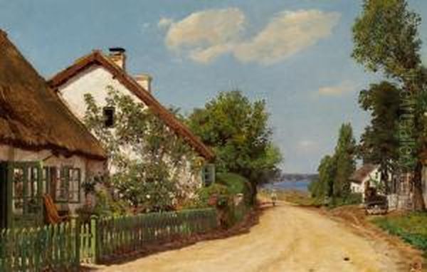 Christensen: Summer's Day In Humlebaek, Denmark Oil Painting by Godfred B.W. Christensen