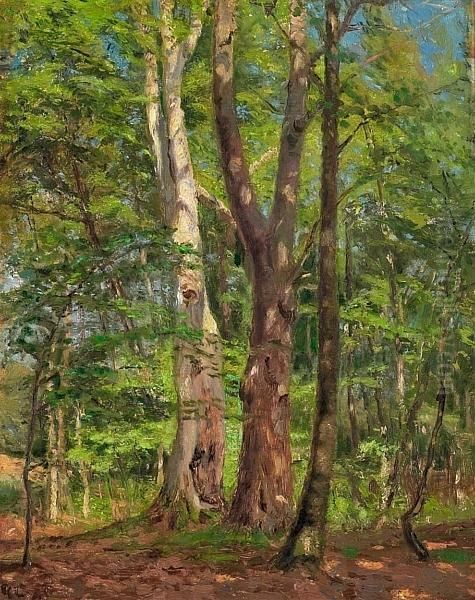 Scenery From A Plantation Oil Painting by Godfred B.W. Christensen