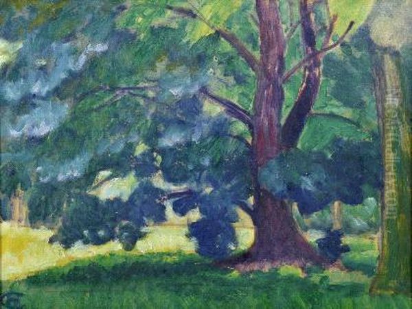 Im Biebricher Schlosspark Oil Painting by Hans Christiansen