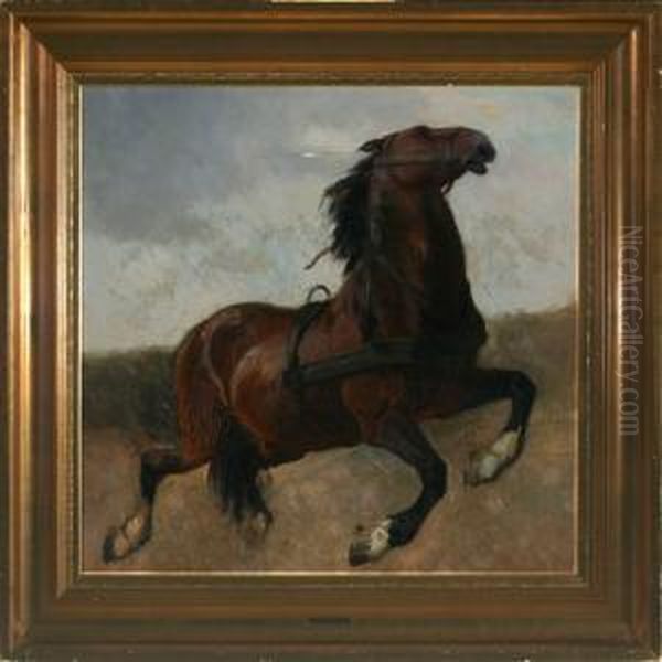 Horse Study Oil Painting by Rasmus Christiansen