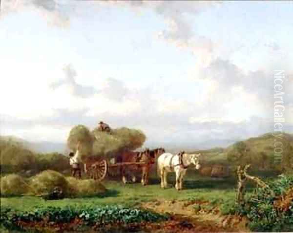 The Hay Cart Oil Painting by A. de Bylandt