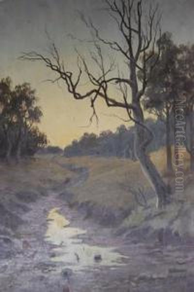 The Dead Gum Tree Oil Painting by Ernest William Christmas