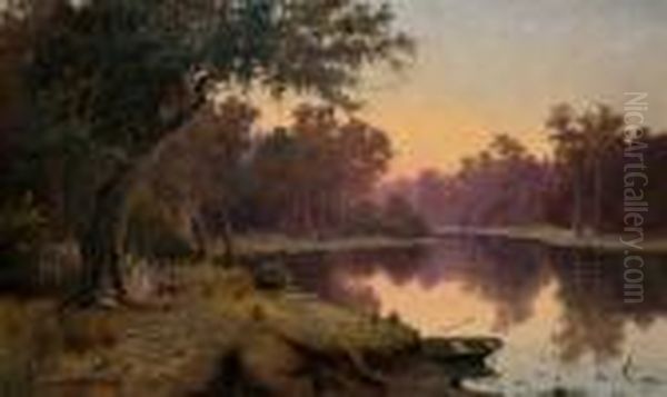 Camp By The River Oil Painting by Ernest William Christmas