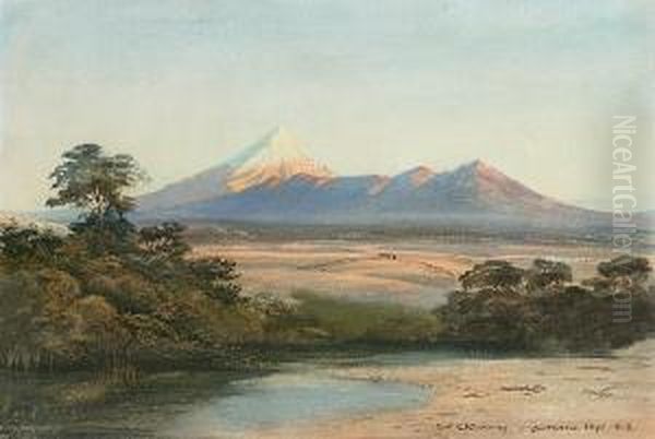 The Southern Alps, New Zealand Oil Painting by Ernest William Christmas