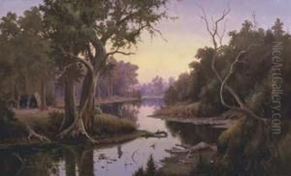 On The Murray River Oil Painting by Ernest William Christmas