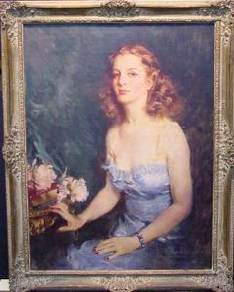 Portrait Of Blanche D'arville Fellner Oil Painting by Howard Chandler Christy