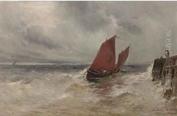 At Peel, Isle of Man, a sketch Oil Painting by Gustave De Breanksi