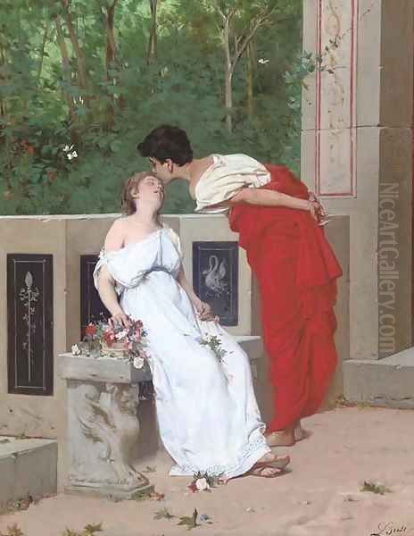 The first kiss Oil Painting by Luigi Busi