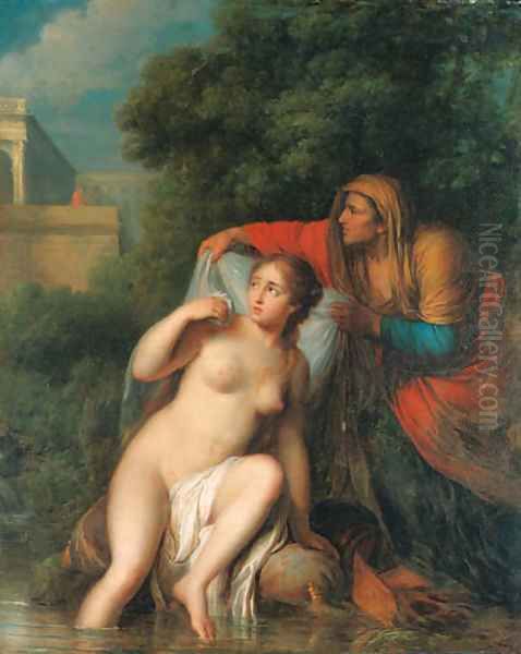 David and Bathsheba Oil Painting by Michel-Honore Bounieu