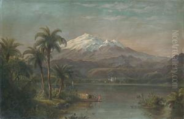 Tamaca Palms Oil Painting by Frederic Edwin Church