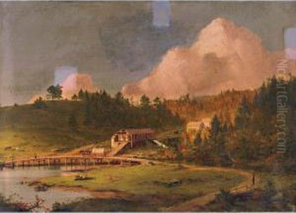 Lumber Mill, Mount Desert Island Oil Painting by Frederic Edwin Church