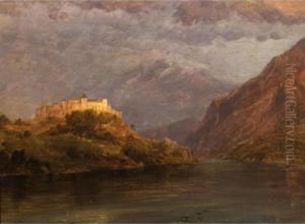 Salzburg Castle Oil Painting by Frederic Edwin Church