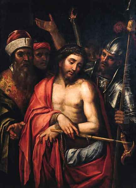 Ecce Homo Oil Painting by School Of Brescia