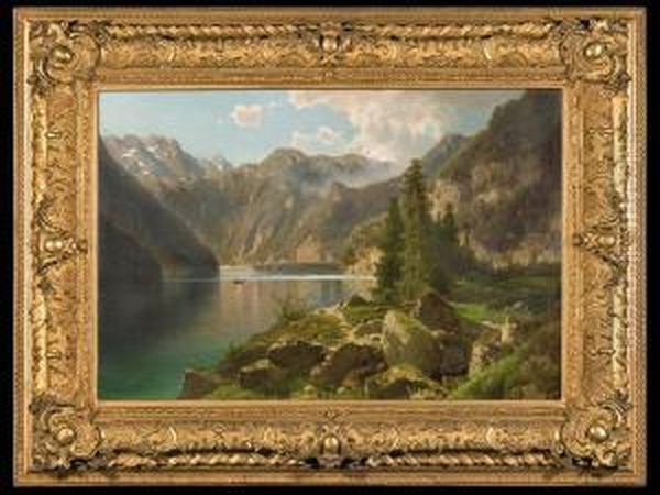 At Konigsee Oil Painting by Adolf Chwala