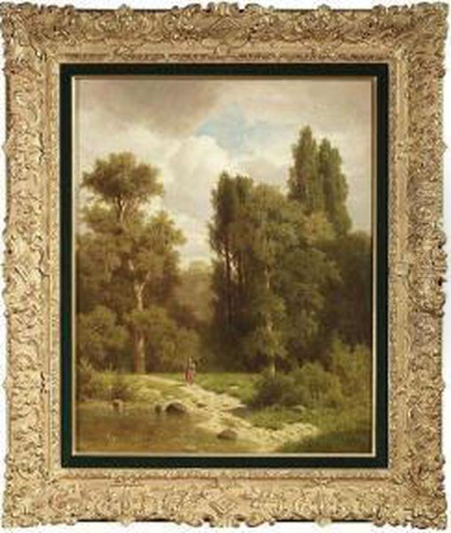 Clearing Atsunlight Oil Painting by Adolf Chwala