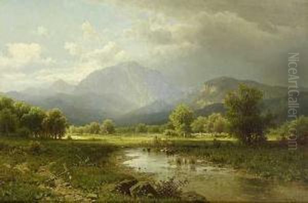 Vorgebirgslandschaft. Oil Painting by Adolf Chwala