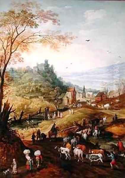 Rocky Landscape with Herders Oil Painting by Jan & Momper, Joos de Brueghel