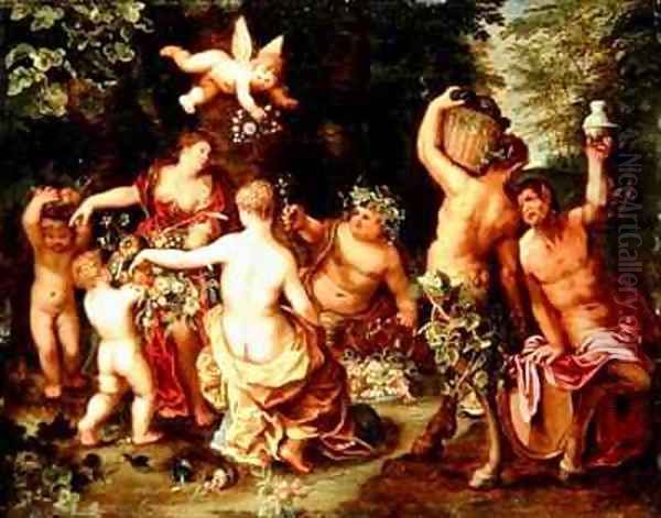 An Allegory of Abundance Oil Painting by Jan II & Balen, Hendrik van Brueghel