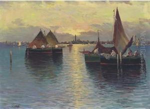 On The Bacino, Venice Oil Painting by Vincenzo Ciappa