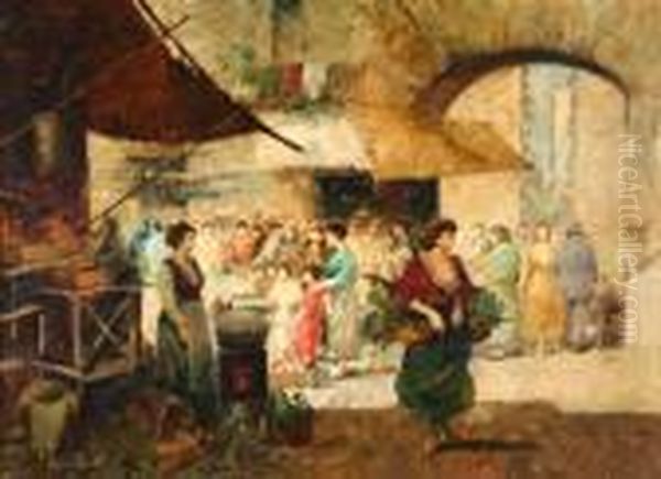 Market Day Oil Painting by Vincenzo Ciappa