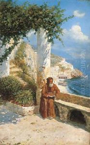 Amalfi Dai Cappuccini Oil Painting by Giuseppe Giardiello