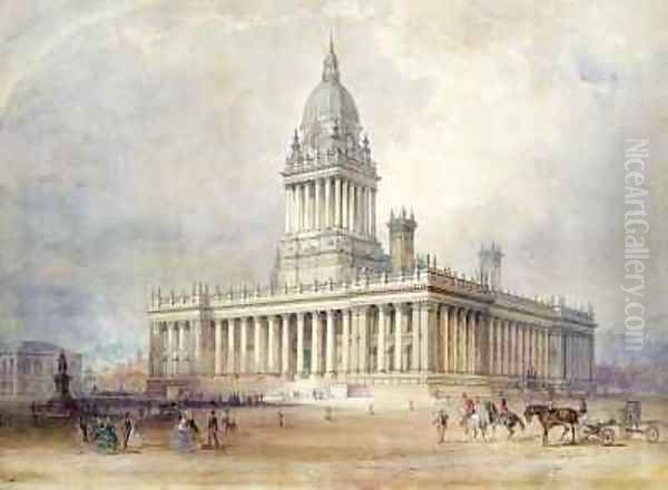 Design for Leeds Town Hall Oil Painting by Cuthbert Brodrick