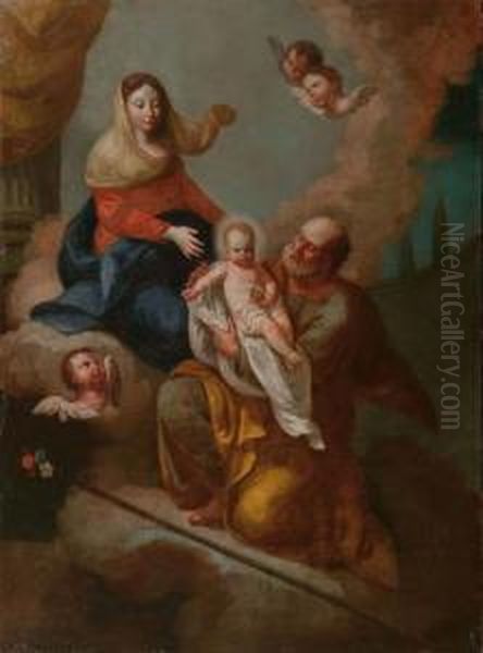 Sacra Famiglia Oil Painting by Giambettino, Giov. Cignaroli B