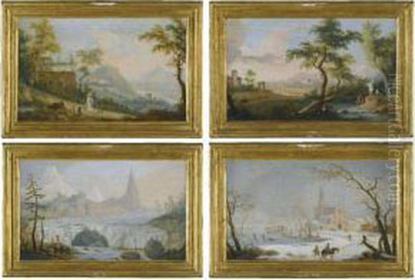 The Four Seasons Oil Painting by Vittorio Amedeo Cignaroli