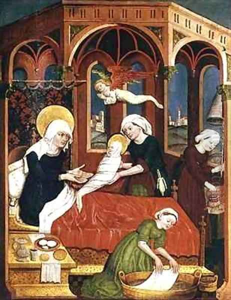 Birth of Mary Oil Painting by Leinhart von Brixen