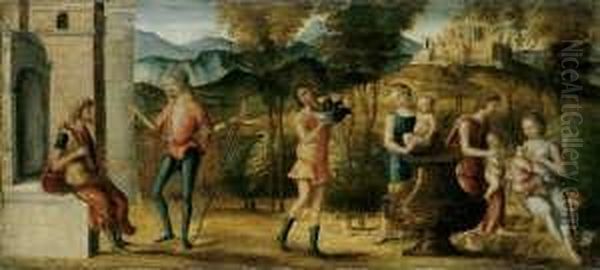 Szene Aus Der Romischen (?) Sage. Oil Painting by Giovanni Battista Cima da Conegliano