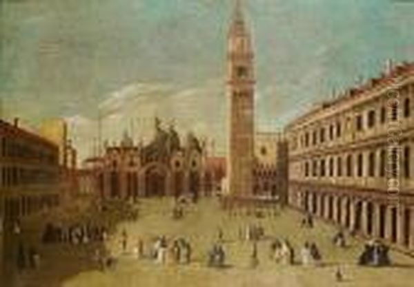 The Piazza Di San Marco, Venice Oil Painting by Gianbattista Cimaroli