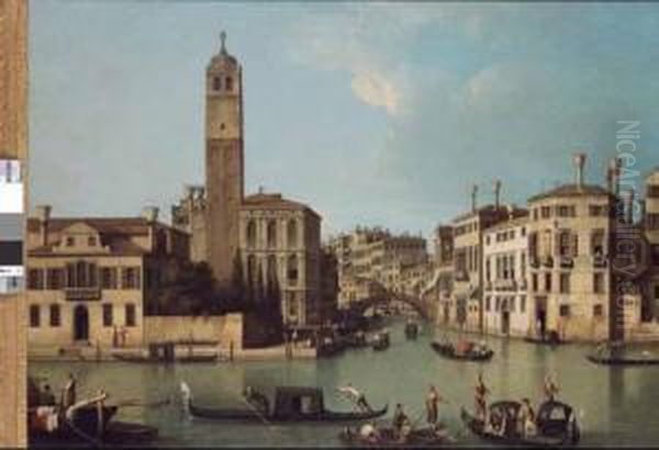 Venezia, Veduta Del Canal Grande E Di Cannaregio Oil Painting by Gianbattista Cimaroli