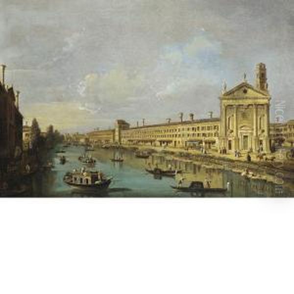 Veduta Del Dolo Oil Painting by Gianbattista Cimaroli