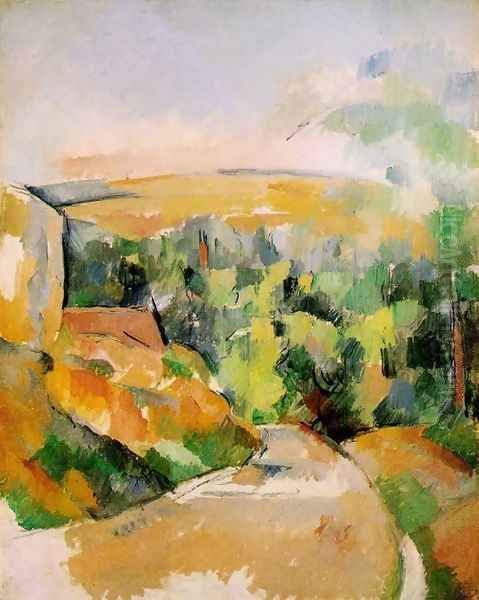 A Bend In The Road Oil Painting by Paul Cezanne