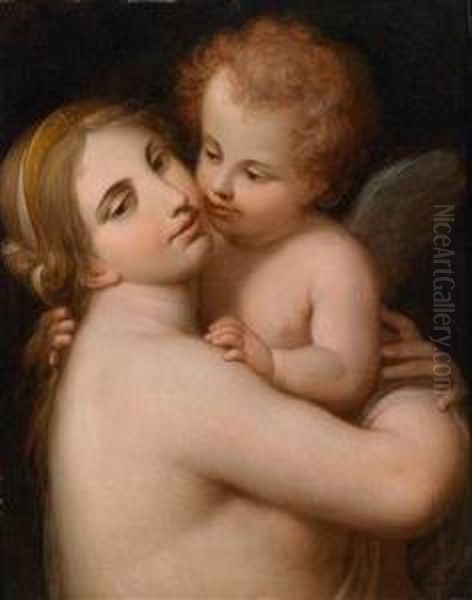 Venus Und Amor Oil Painting by Giovanni Batista Cipriani