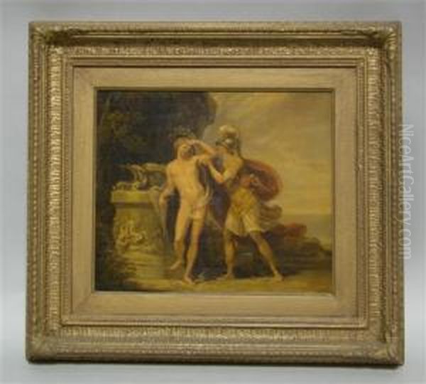 Classical Figures In A Landscape Oil Painting by Giovanni Batista Cipriani