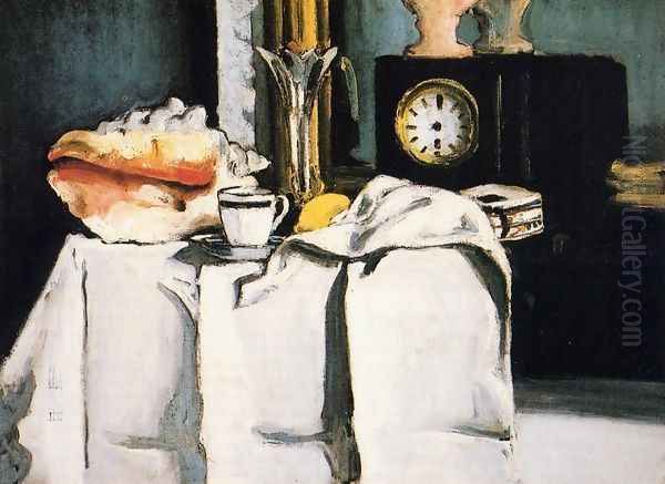 The Black Clock Oil Painting by Paul Cezanne