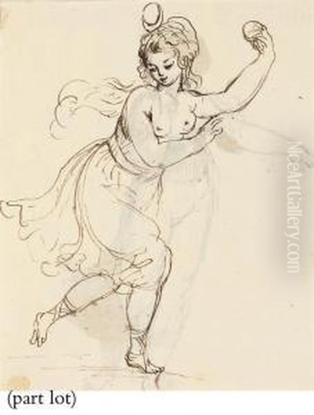 A Group Of Seven Drawings, Including Diana At The Hunt Oil Painting by Giovanni Batista Cipriani