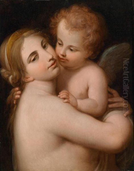 Cerchia Venere E Cupido Oil Painting by Giovanni Batista Cipriani