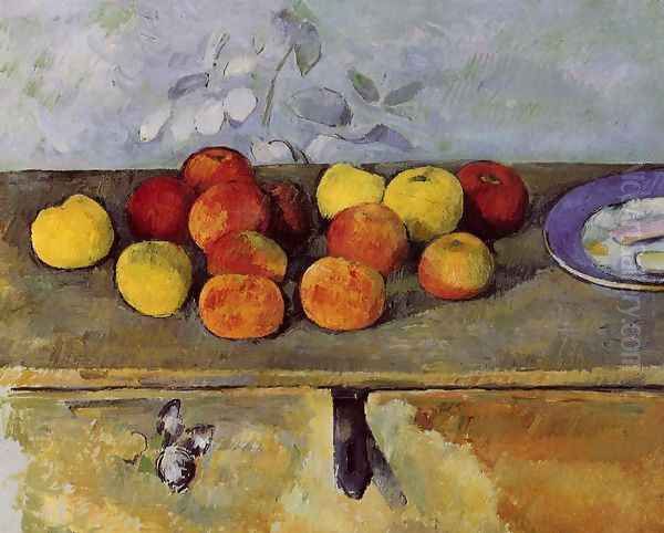 Apples And Biscuits Oil Painting by Paul Cezanne